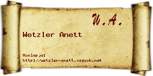 Wetzler Anett névjegykártya